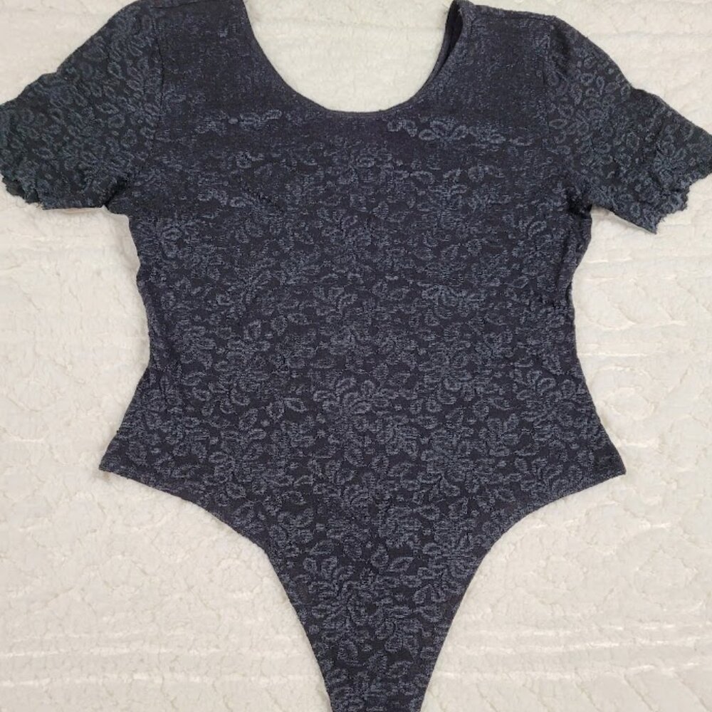 Jay Jacobs Vtg Stretch Floral Bodysuit Sz Large